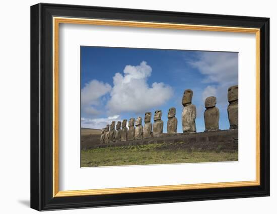 Chile, Easter Island, Hanga Nui. Rapa Nui, Ahu Tongariki. Moi Statues-Cindy Miller Hopkins-Framed Photographic Print