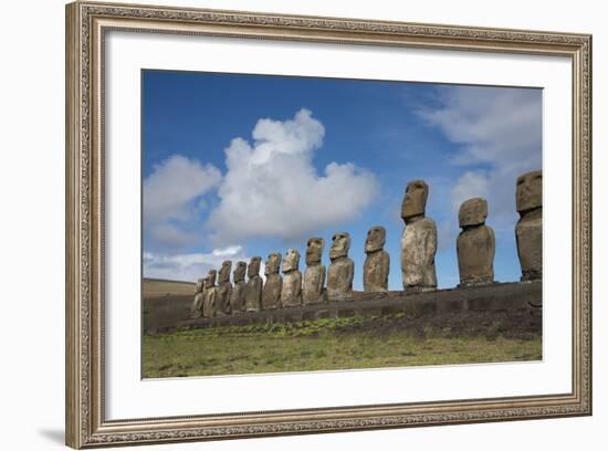 Chile, Easter Island, Hanga Nui. Rapa Nui, Ahu Tongariki. Moi Statues-Cindy Miller Hopkins-Framed Photographic Print