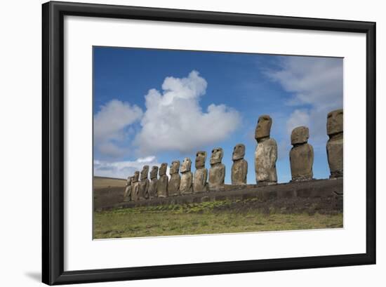 Chile, Easter Island, Hanga Nui. Rapa Nui, Ahu Tongariki. Moi Statues-Cindy Miller Hopkins-Framed Photographic Print