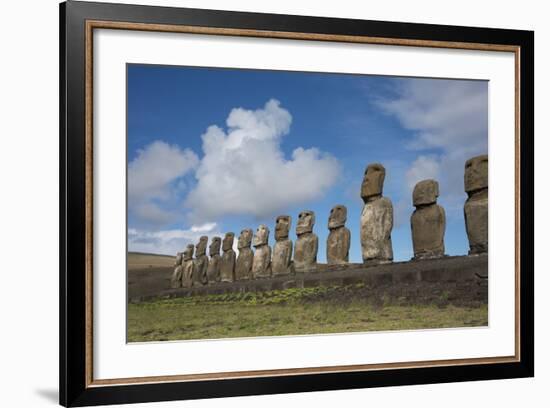 Chile, Easter Island, Hanga Nui. Rapa Nui, Ahu Tongariki. Moi Statues-Cindy Miller Hopkins-Framed Photographic Print