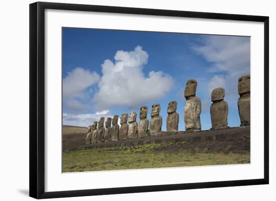 Chile, Easter Island, Hanga Nui. Rapa Nui, Ahu Tongariki. Moi Statues-Cindy Miller Hopkins-Framed Photographic Print