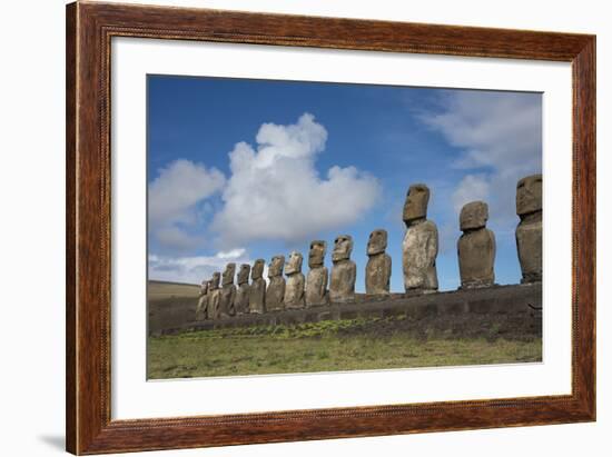 Chile, Easter Island, Hanga Nui. Rapa Nui, Ahu Tongariki. Moi Statues-Cindy Miller Hopkins-Framed Photographic Print