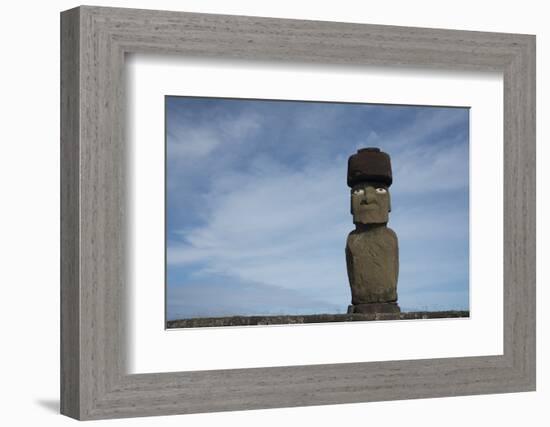 Chile, Easter Island, Hanga Roa. Ahu Tahai, Standing Moai Statue-Cindy Miller Hopkins-Framed Photographic Print