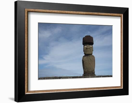 Chile, Easter Island, Hanga Roa. Ahu Tahai, Standing Moai Statue-Cindy Miller Hopkins-Framed Photographic Print