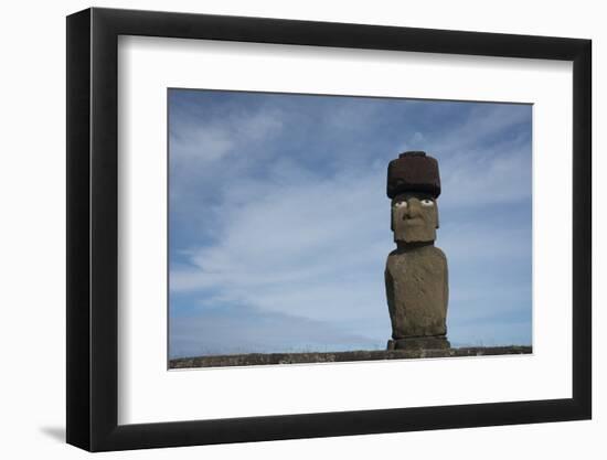 Chile, Easter Island, Hanga Roa. Ahu Tahai, Standing Moai Statue-Cindy Miller Hopkins-Framed Photographic Print