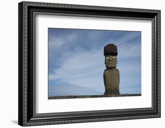 Chile, Easter Island, Hanga Roa. Ahu Tahai, Standing Moai Statue-Cindy Miller Hopkins-Framed Photographic Print