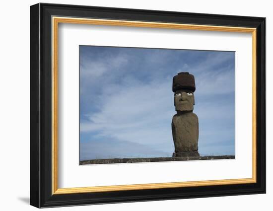 Chile, Easter Island, Hanga Roa. Ahu Tahai, Standing Moai Statue-Cindy Miller Hopkins-Framed Photographic Print