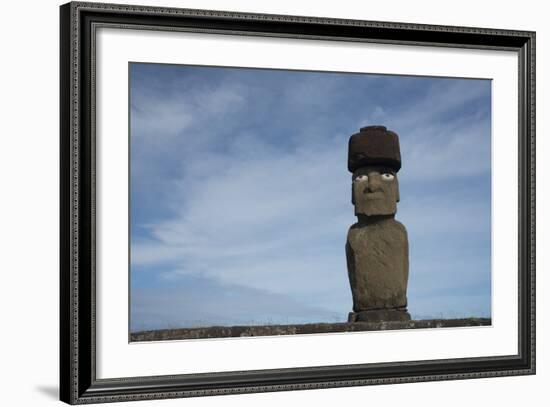 Chile, Easter Island, Hanga Roa. Ahu Tahai, Standing Moai Statue-Cindy Miller Hopkins-Framed Photographic Print