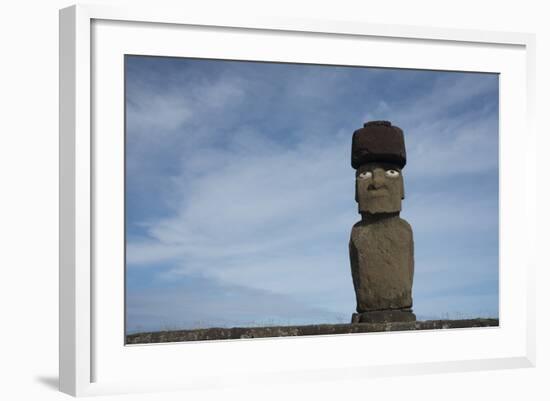 Chile, Easter Island, Hanga Roa. Ahu Tahai, Standing Moai Statue-Cindy Miller Hopkins-Framed Photographic Print