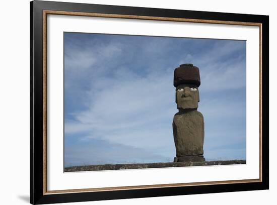 Chile, Easter Island, Hanga Roa. Ahu Tahai, Standing Moai Statue-Cindy Miller Hopkins-Framed Photographic Print