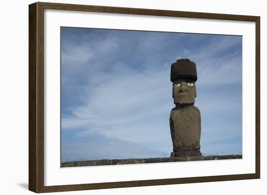 Chile, Easter Island, Hanga Roa. Ahu Tahai, Standing Moai Statue-Cindy Miller Hopkins-Framed Photographic Print