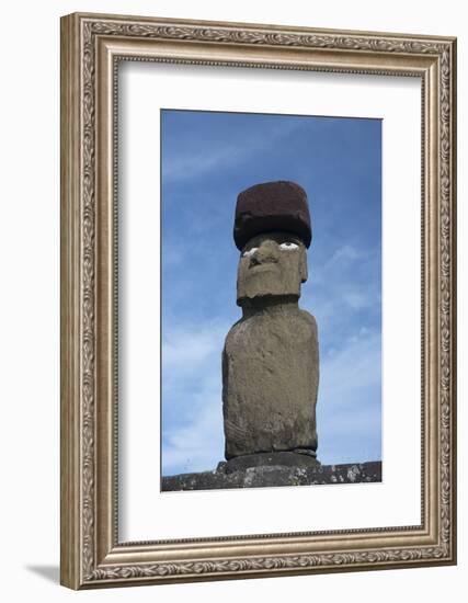 Chile, Easter Island, Hanga Roa. Ahu Tahai, Standing Moai Statue-Cindy Miller Hopkins-Framed Photographic Print