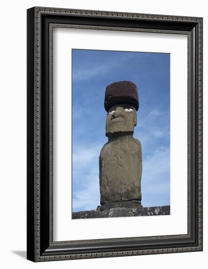 Chile, Easter Island, Hanga Roa. Ahu Tahai, Standing Moai Statue-Cindy Miller Hopkins-Framed Photographic Print