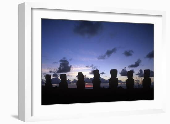 Chile, Easter Island, Rapa-Nui National Park, Ahu Akivi-null-Framed Giclee Print