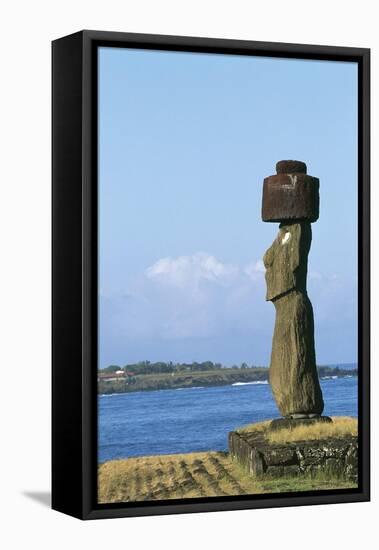 Chile, Easter Island, Rapa-Nui National Park, Ahu Tahai, Moai Ko Te Riku-null-Framed Premier Image Canvas