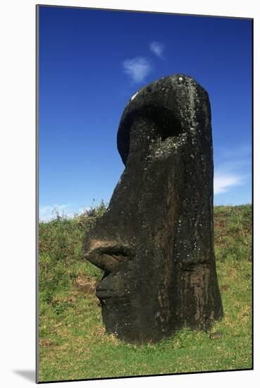 Chile, Easter Island, Rapa-Nui National Park, Rano Raraku, Anthropomorphic 'Moai' Monoliths-null-Mounted Giclee Print