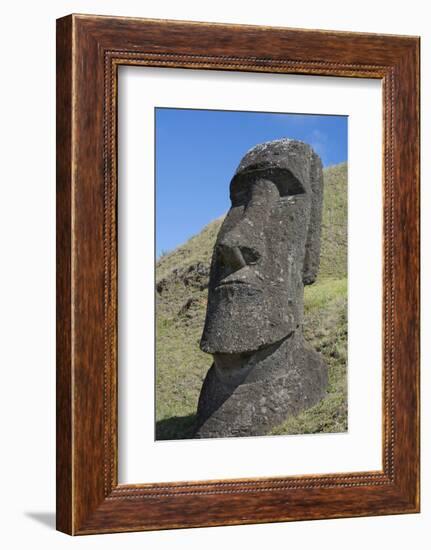 Chile, Easter Island. Rapa Nui NP, Historic Site of Rano Raraku. Moi-Cindy Miller Hopkins-Framed Photographic Print