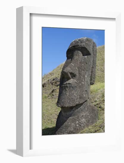 Chile, Easter Island. Rapa Nui NP, Historic Site of Rano Raraku. Moi-Cindy Miller Hopkins-Framed Photographic Print