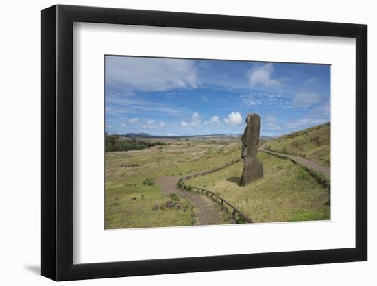 Chile, Easter Island. Rapa Nui NP, Historic Site of Rano Raraku. Moi-Cindy Miller Hopkins-Framed Photographic Print