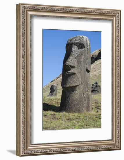 Chile, Easter Island. Rapa Nui NP, Historic Site of Rano Raraku-Cindy Miller Hopkins-Framed Photographic Print