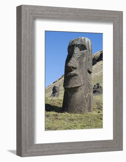 Chile, Easter Island. Rapa Nui NP, Historic Site of Rano Raraku-Cindy Miller Hopkins-Framed Photographic Print