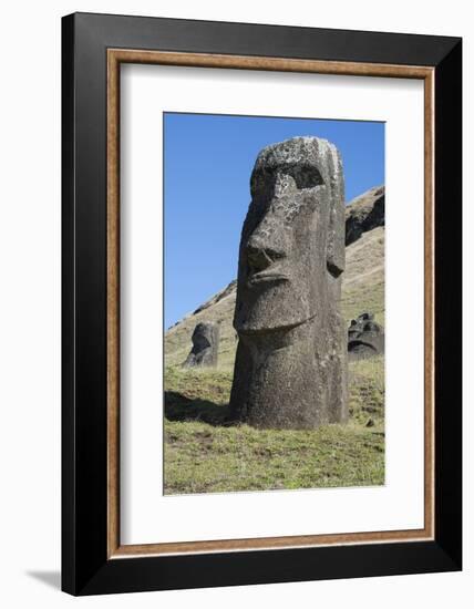 Chile, Easter Island. Rapa Nui NP, Historic Site of Rano Raraku-Cindy Miller Hopkins-Framed Photographic Print