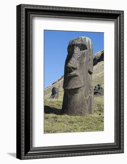 Chile, Easter Island. Rapa Nui NP, Historic Site of Rano Raraku-Cindy Miller Hopkins-Framed Photographic Print