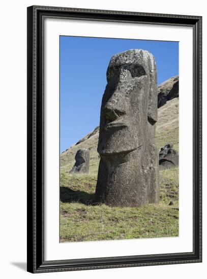 Chile, Easter Island. Rapa Nui NP, Historic Site of Rano Raraku-Cindy Miller Hopkins-Framed Photographic Print