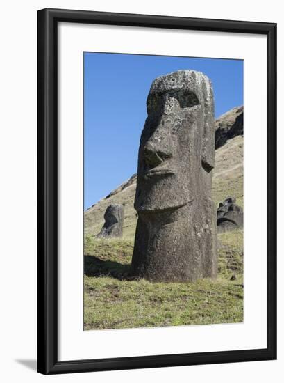 Chile, Easter Island. Rapa Nui NP, Historic Site of Rano Raraku-Cindy Miller Hopkins-Framed Photographic Print