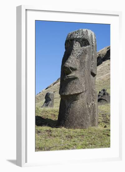 Chile, Easter Island. Rapa Nui NP, Historic Site of Rano Raraku-Cindy Miller Hopkins-Framed Photographic Print