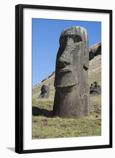 Chile, Easter Island. Rapa Nui NP, Historic Site of Rano Raraku-Cindy Miller Hopkins-Framed Photographic Print