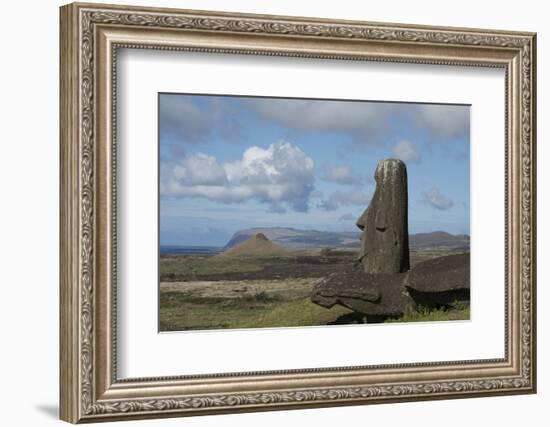 Chile, Easter Island. Rapa Nui NP, Historic Site of Rano Raraku-Cindy Miller Hopkins-Framed Photographic Print