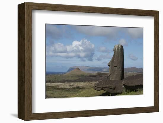 Chile, Easter Island. Rapa Nui NP, Historic Site of Rano Raraku-Cindy Miller Hopkins-Framed Photographic Print