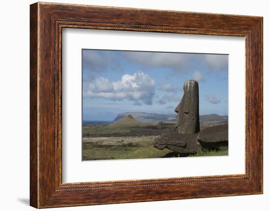 Chile, Easter Island. Rapa Nui NP, Historic Site of Rano Raraku-Cindy Miller Hopkins-Framed Photographic Print