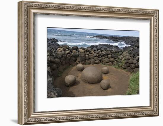 Chile, Easter Island. Te Pito Kura. Stone Called Navel of the Earth-Cindy Miller Hopkins-Framed Photographic Print