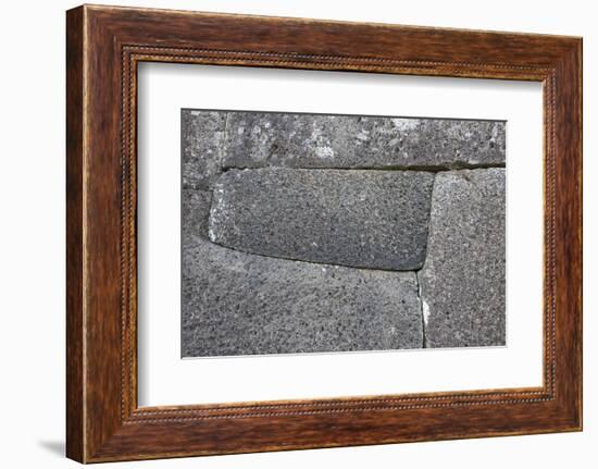 Chile, Easter Island, Vinapu. Ceremonial Platform with Slabs of Basalt-Cindy Miller Hopkins-Framed Photographic Print
