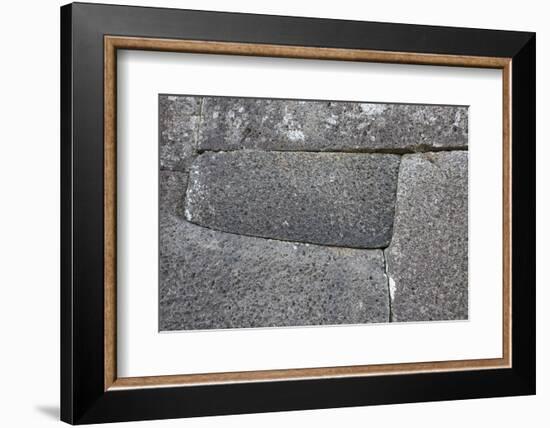 Chile, Easter Island, Vinapu. Ceremonial Platform with Slabs of Basalt-Cindy Miller Hopkins-Framed Photographic Print