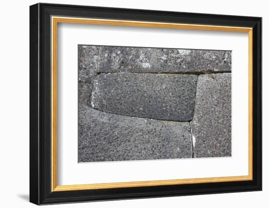 Chile, Easter Island, Vinapu. Ceremonial Platform with Slabs of Basalt-Cindy Miller Hopkins-Framed Photographic Print