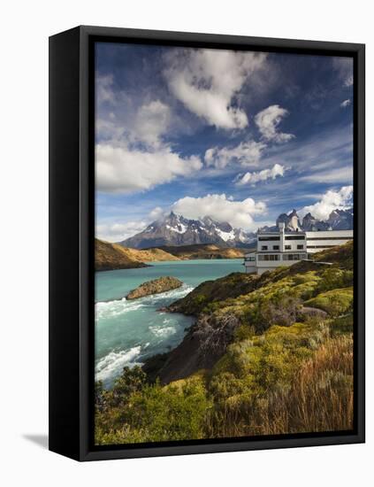 Chile, Magallanes Region, Torres Del Paine National Park, Lago Pehoe, Explora Hotel-Walter Bibikow-Framed Premier Image Canvas