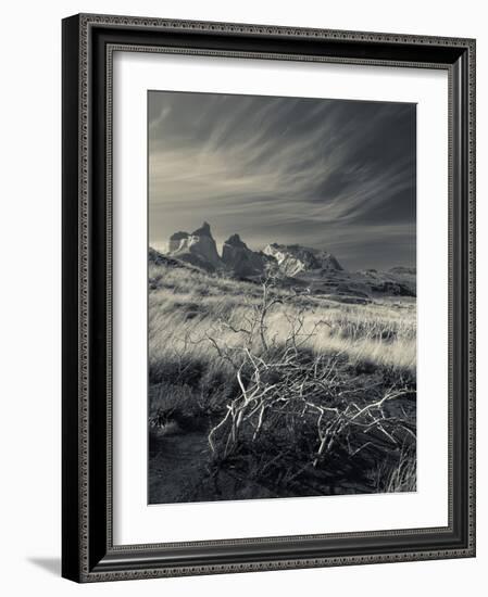 Chile, Magallanes Region, Torres Del Paine National Park, Landscape by Salto Grande Waterfall-Walter Bibikow-Framed Photographic Print