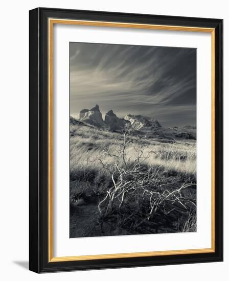 Chile, Magallanes Region, Torres Del Paine National Park, Landscape by Salto Grande Waterfall-Walter Bibikow-Framed Photographic Print