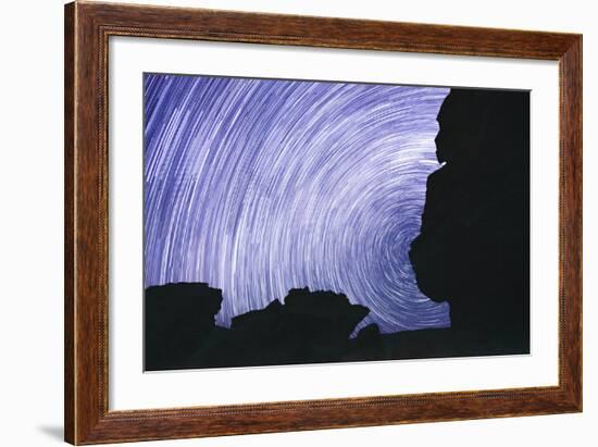 Chile, Monjes De Pakana, Startrail, Rock Formations-Jutta Ulmer-Framed Photographic Print