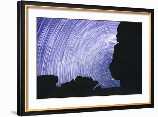 Chile, Monjes De Pakana, Startrail, Rock Formations-Jutta Ulmer-Framed Photographic Print