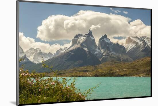 Chile, Patagonia. Lake Pehoe and The Horns mountains.-Jaynes Gallery-Mounted Photographic Print