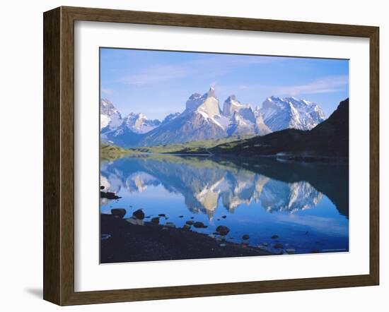 Chile, Patagonia, Torres Del Paine National Park, Cuernos Del Paine (2,600M) from Lago Pehoe-Geoff Renner-Framed Photographic Print