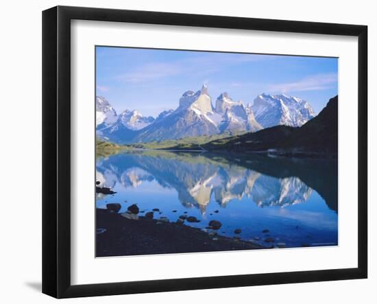 Chile, Patagonia, Torres Del Paine National Park, Cuernos Del Paine (2,600M) from Lago Pehoe-Geoff Renner-Framed Photographic Print