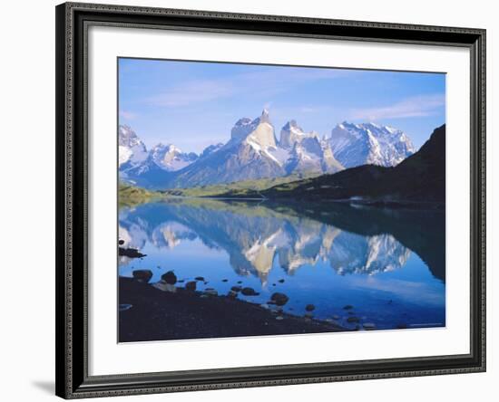 Chile, Patagonia, Torres Del Paine National Park, Cuernos Del Paine (2,600M) from Lago Pehoe-Geoff Renner-Framed Photographic Print