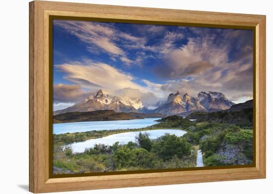 Chile, Patagonia, Torres Del Paine National Park (Unesco Site), Lake Peohe-Michele Falzone-Framed Premier Image Canvas