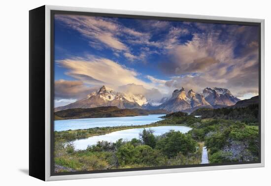 Chile, Patagonia, Torres Del Paine National Park (Unesco Site), Lake Peohe-Michele Falzone-Framed Premier Image Canvas