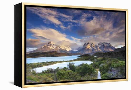 Chile, Patagonia, Torres Del Paine National Park (Unesco Site), Lake Peohe-Michele Falzone-Framed Premier Image Canvas